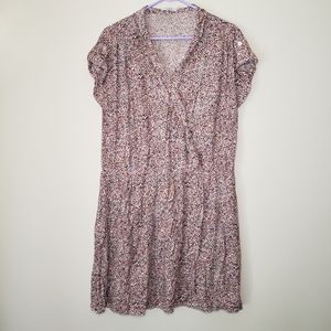 Bossini animal print dress pink a-line dress size large